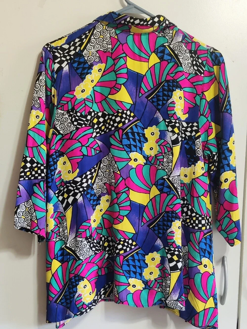 Vibrant Magenta Blazer & Printed Blouse Matching Set